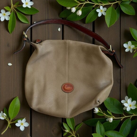 DOONEY & BOURKE Vintage Tan Brown Pebble Leather Shoulder Bag - Picture 1 of 9